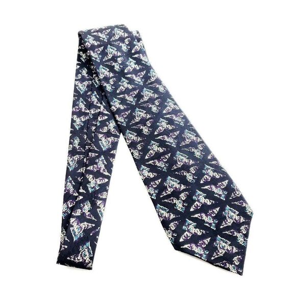 Robert Talbott Best Of Class Nordstrom Blue Purple Teal Print Geometric Silk Tie - Picture 7 of 7